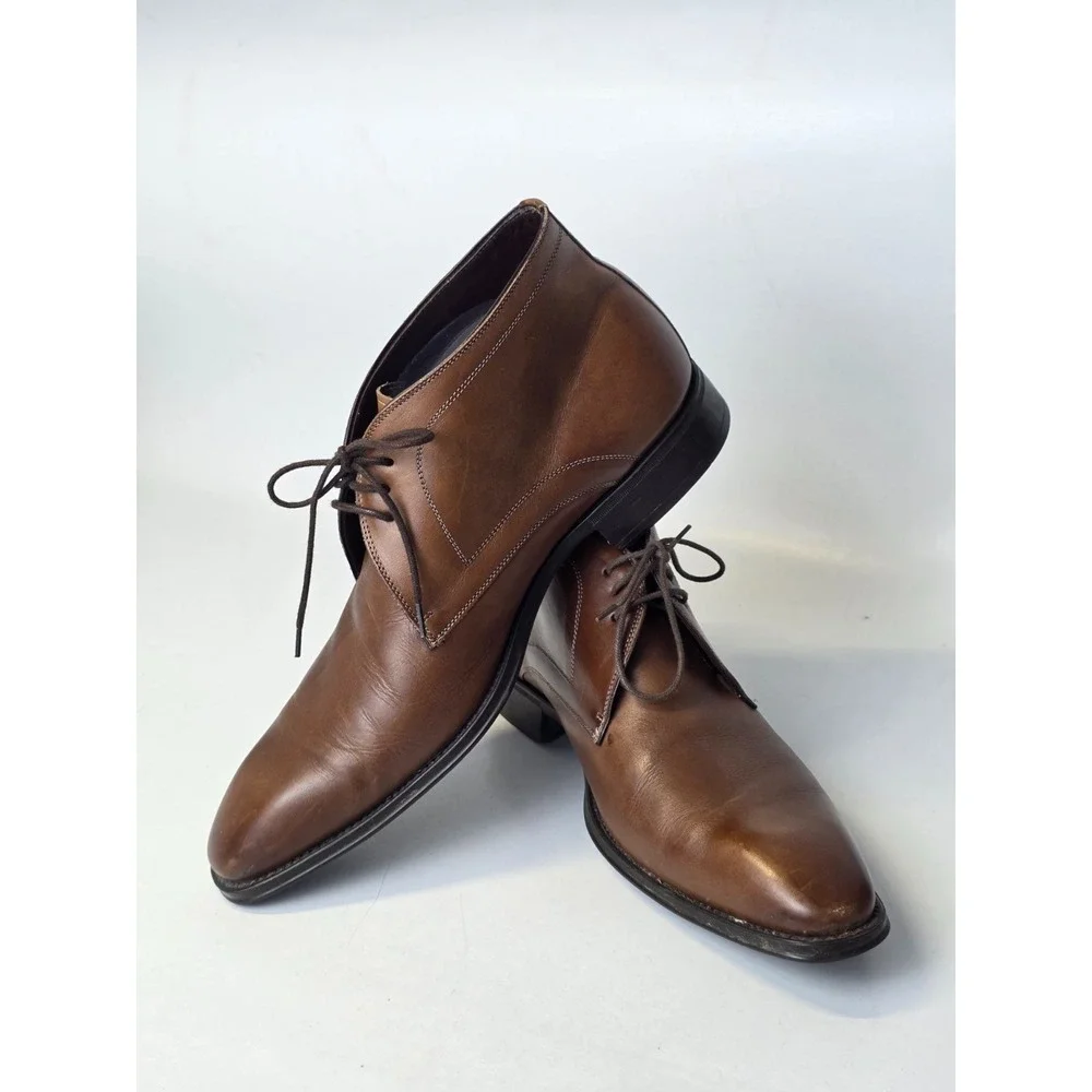 Mezlan Usini Men's Boots Size 10 M Brown Leather Classic Chukka‎ Shoes 18154
